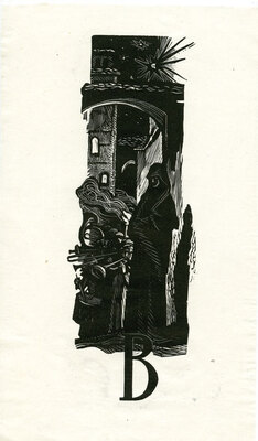 Билль Александра Феликсовна. Лот из трех эскизов обложки и 12 буквиц к книге М. Горького «Сказки об Италии»